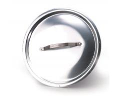Pentole Agnelli Alluminio Coperchio Rotondo Pesante con Ponticello, Argento, 16 cm