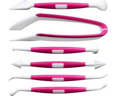 Kaiser Fondente Utensili per Modellare Set di 6Â Pezzi di Ispirazione Sweet & Style 2Â in1Â funzionalitÃ 5Â Strumenti a Doppia Testa a Portata di Mano Pinza Effetto Soft Touch e Antiscivolo