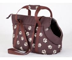Hobbydog - Borsa da Trasporto per Cani e Gatti, Taglia 3, Colore: Marrone con Impronte di Zampe
