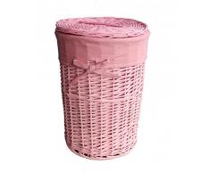 dvier Cesta Portabiancheria, Vimini, Rosa D.39Â H.54Â cm