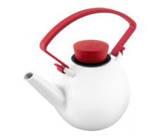 QDO - Teiera in Porcellana con Manico a Clip, Colore: Rosso