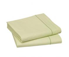 Blanc des Vosges C4D - Lenzuolo Tinta Unita in Percalle da 78 Fili, 100% Cotone Uni Percale 78 Fili Easycare, Verde, 240 x 300 cm