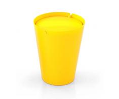 Outlook Design Italia Smarty Cestino per Rifiuti con Coperchio Basculante, Plastica, Giallo, 24x24x30 cm