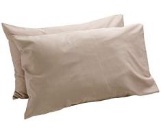 AmazonBasics - Federe a 400 fili, set di 2, 50 x 80 cm - Grigio