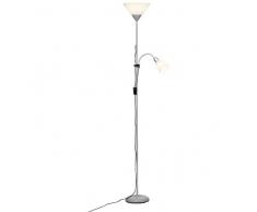 Brilliant g98811/05Â a, Spari LED Piantana con Luce da lettura, Metallo, 10Â W, E27, Argento/Bianco, 41Â x 180Â cm