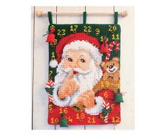 Vervaco - Kit per ricamare Un Calendario dellAvvento a Punto Croce, Motivo: Babbo Natale