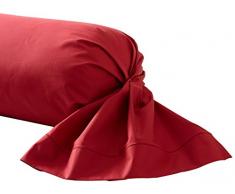 Essix Home Collection, Federa in Percalle di Cotone, Rosso, 43 x 190 cm