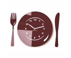 FLEXISTYLE - Orologio da Parete Moderno per Cucina, Sala da Pranzo, Colore: Marrone Scuro