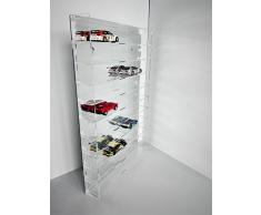 Tecniche laser 1:43.4.2L10B/40.E vetrina in metacrilato, trasparente/fondo specchio, montata, misura 75 x 50 x 7 cm (altezza x larghezza x profonditÃ ), set da 15 pezzi