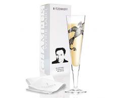 RITZENHOFF 3260007 - Bicchiere da Champagne e Spumante con tovaglioli, Design Olaf Hajek