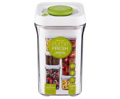 Pioneer Pompa Fresh Seal Vuoto Contenitore per Alimenti Tupperware Box, plastica, White & Green, 1000ml