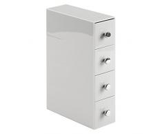 Interdesign Drawers Mini Cassettiera Per Make Up O Cancelleria, Organizer Trucchi Ribaltabile Con 4 Cassetti, Portaoggetti Per Bagno O Scrivania, Plastica Grigio Chiaro