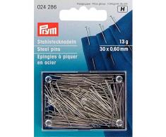 Prym 024286 - Spilli, 0,60 x 30 mm, colore: argento, 13 g, cartoncino con scatola, acciaio, 30 x 0,6 mm