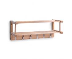 Zeller 13583 Appendiabiti a parete in legno di bambù 60x24x24 cm