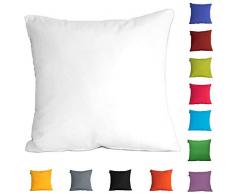 DHestia - Confezione da 2 federe per Cuscini, Decorazione Divano e Letto, 45 x 45 cm, in Tela, Colori Bianco/Bianco, 45 x 45 cm