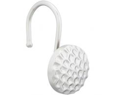 AmazonBasics - Ganci per tenda da doccia, a cerchi, con dettagli in bassorilievo, in nichel