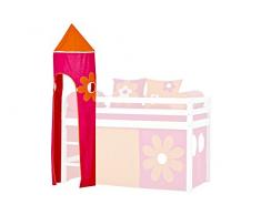 Hoppekids - Letto a soppalco in Tessuto lubrificato, 45 x 45 x 185 cm, Colore: Azzurro