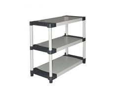 Mongardi 7124C04 Scaffale 3 Ripiani, 80 cm, Grigio