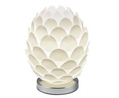 Reality Leuchten Lampada da Tavolo E14, 9 W, Bianco, 15 x 15 x 20 cm