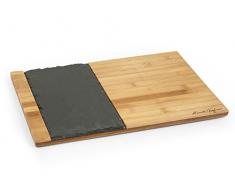 H&H Alessandro Borghese Tagliere semplicitÃ , Legno, Marrone/Nero, 30x40x1.3 cm