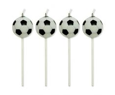 PME CA012 Candele decorative per torte, motivo: Palloni da Calcio, Confezione da 4 pezzi