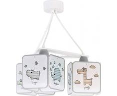 Dalber - Lampada da soffitto E-27, Zoo, Multicolore, 39 x 39 x 20