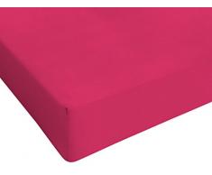 Italian Bed Linen Max Color Lenzuolo Sotto alla Francese, 100% Cotone, Fragola, 140x200 cm