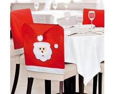 eBuyGB Red Hat Sedia Sedile Covers-Father Decorazione di Natale/Festa di Natale (Santa Face), x 4, Feltro, Santa Face, 33.81Â x 25.2Â x 6.6Â cm