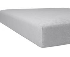 Kneer 1002209 - Lenzuolo Elasticizzato con Angoli, in Spugna, Felpato, qualitÃ 10, per Letti da 90 x 210 cm/100 x 220 cm, Colore Platino