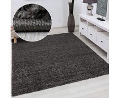 VIMODA Prime Tappeto Shaggy Colore Pelo Lungo Moderno per Soggiorno Camera, Dimensioni: 150 cm Quadrato - Antracite, 160x220 cm