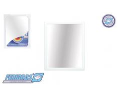 FERIDRAS 332011 Specchio con Cornice, ABS, Bianco, 2x50x60 cm