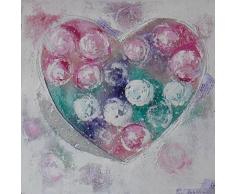 DiKasa Quadro Dipinto su Tela Cuore CM.80X80