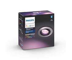Philips Hue White and Color Ambiace Centura Faretto da Incasso LED Smart, Bluetooh, Attacco GU10, 5.7 W, Rotondo, Alluminio