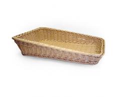 Garcia de Pou - Cestino Rettangolare in Finto Vimini, in Polipropilene, 45 x 30 x 4/10 cm