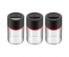 Silit 21.4129.3262 Nero, Trasparente saliera e pepiera