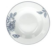 Tognana Olimpia Garden Set 6 Piatti Fondi, Porcellana, Blu, 6 unitÃ 