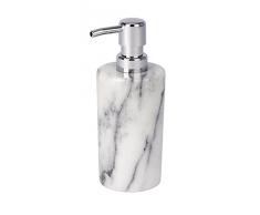WENKO Dispenser sapone Onyx, Marmo, 7.5 x 18 x 8.5 cm, Bianco