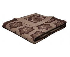 biederlack Coperta Avvolgente soffice e Morbida Coperta da Soggiorno âLana Colour - Jute-Millsâ in Lana, Color Marrone I Coperta da Divano di Dimensioni 150x200 cm I 630285