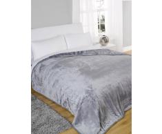 Dreamscene Finta Pelliccia di Visone Coperta copridivano Divano Letto Morbido Caldo in Pile, Nero, 125Â x 150Â cm-p, Poliestere, Silver, King - 200 x 240 cm