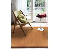 benuta Teppiche: Moderner Designer Teppich Sisal-schadstofffrei-100% Sisal-Uni-Flachgewebt-Küche Tappeto, Marrone, 80 x 150 cm