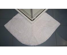 Cazsplash - Tappetino angolare per Doccia, Cotone, Bianco, 47 x 44 x 6.5 cm