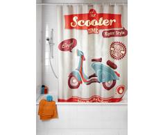 Wenko, Tenda da Doccia antimuffa, Motivo: Scooter Vintage, Bianco