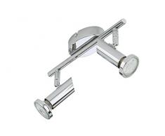 Briloner Leuchten Plafoniera con 2 Faretti LED GU10, 3 W, Argento