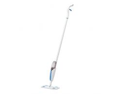 AmazonBasics - Scopa Lavapavimenti con spruzzatore, panno monouso, blu e bianco
