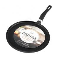 Home Granchef Crepiera Antiaderente con Manico, Alluminio, Nero, 28 cm