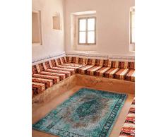 benuta Tosca - Tappeto Piatto, 75 x 165 cm, Facile da Pulire, per corridoio e Altri Ambienti, Colore: Turchese