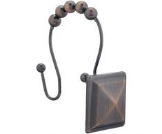 AmazonBasics - Ganci per tenda da doccia, quadrati, con decorazione a piramide, in bronzo lucidato ad olio, 9 UnitÃ 