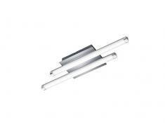 Reality Leuchten R62812106 Street Plafoniera a LED, 2 Diffusori Satinati, 50x12.5 cm, Cromato Integriert, 4.5 W, Chrom, 13 x 50 x 5 cm