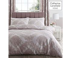 Catherine Lansfield RococÃ² Jacquard, Poliestere, Blush, Super King Set piumino letto