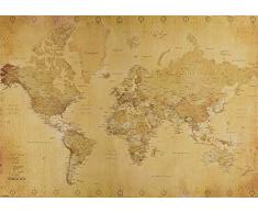 1art1 Carte del Mondo - Poster Vintage XL - Foto di Mondo in Stile retrÃ² - Decorazione Murale Antica Poster Stampa (91 x 61cm)